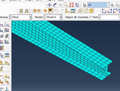 فیلم آموزش  اعمال ممان گشتاور روی تیر پروفیل I در آباکوس abaqus